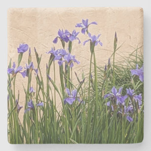 Hübsch Blue Irises Floral Steinuntersetzer
