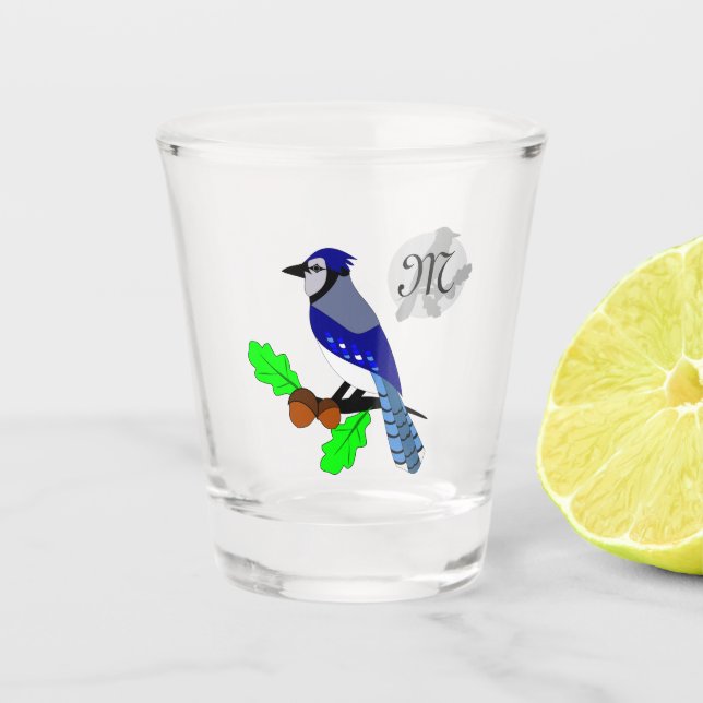 Hübsch Blue Jay Bird Schnapsglas (Vorderseite)