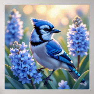 Hübsch Blue Jay und Lilacs Poster