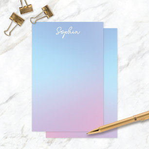 Hübsch Blue Lila Ombré Personalisiert mit/Name Briefpapier