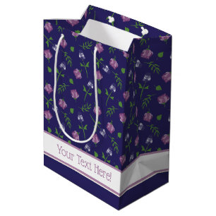 Hübsch Blue Lila Pink Roses Rosenknospe Blumendruc Mittlere Geschenktüte