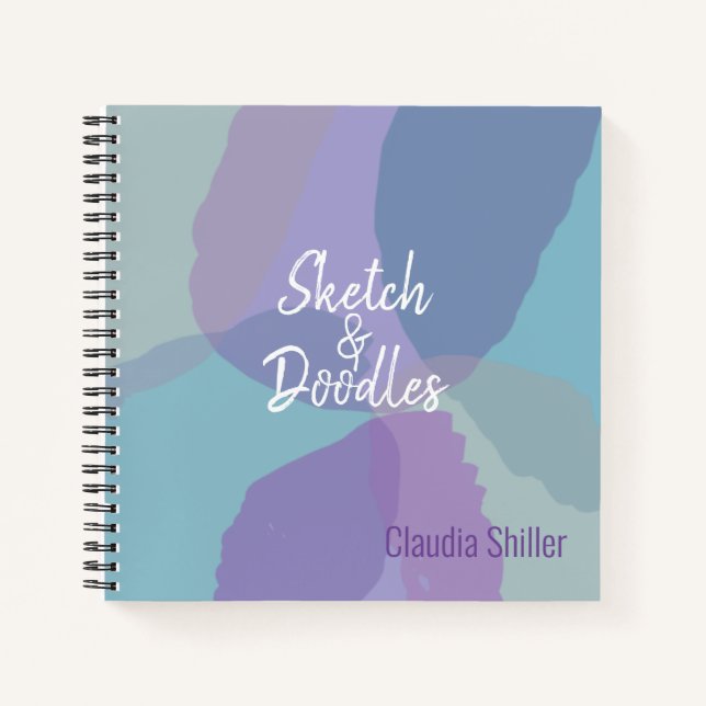 Hübsch Blue Lila Sketch Book Notizbuch (Vorderseite)