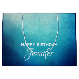 Hübsch Blue Mandala Abstrakt Große Geschenktüte