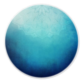 Hübsch Blue Mandala Abstrakt Keramikknauf