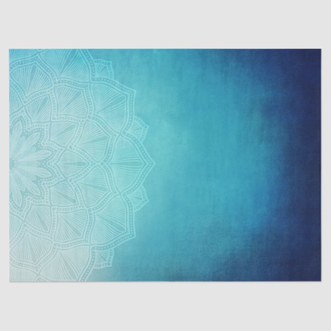 Hübsch Blue Mandala Abstrakt Seidenpapier (Vorderseite)