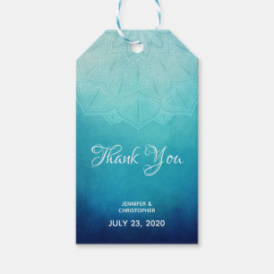 Hübsch Blue Mandala Abstrakt Vielen Dank Geschenkanhänger