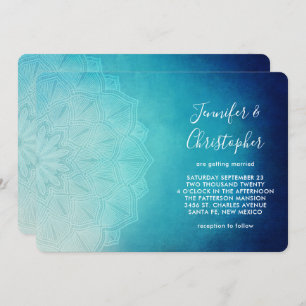 Hübsch Blue Mandala Abstrakt Wedding Einladung