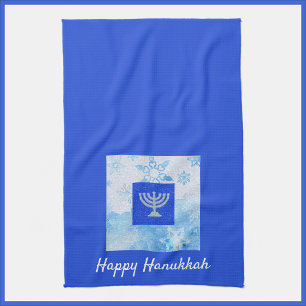 Hübsch Blue Menorah Hanukkah Geschirrtuch