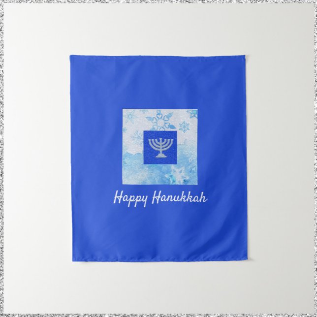 Hübsch Blue Menorah Hanukkah Wandteppich (Von Creator hochgeladen)