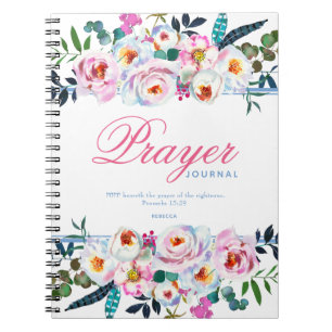 Hübsch Blue Named Floral Prayer Journal Notizblock