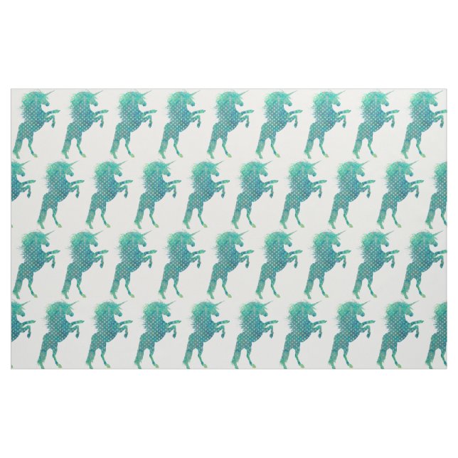 Hübsch Blue Polka Dot Unicorn Stoff (Fat Quarter (45,7 x 55,9 cm))