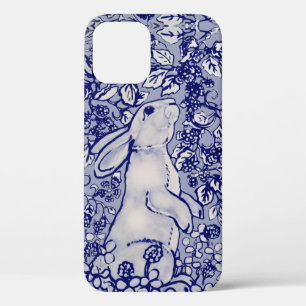Hübsch Blue Rabbit Floral Delft Dedham Animal Case-Mate iPhone Hülle