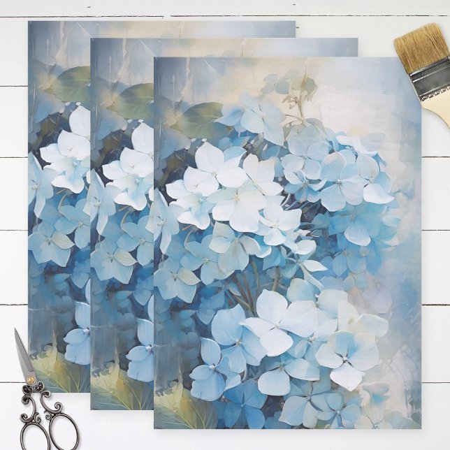 Hübsch Blue Watercolor Hydrangea Decoupage Seidenpapier (Von Creator hochgeladen)