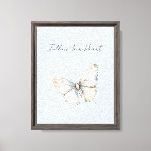 Hübsch Blue White Butterfly Leinwanddruck