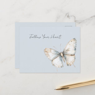 Hübsch Blue White Butterfly Postkarte