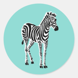 Hübsch Blue Zebra Runder Aufkleber
