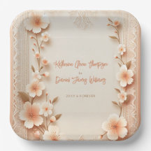 Hübsch blühende romantische Pfirsichhochzeit