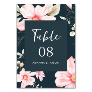 Hübsch Blush Blue Floral Wedding Tischnummer