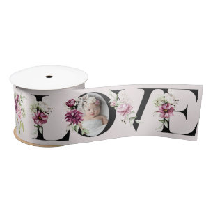 Hübsch Blush Floral LIEBE Baby Girl Geburtstagsdek Satinband