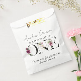 Hübsch Blush Floral ONE Baby Girl's First Birthday Geschenktütchen