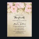 Hübsch Blush Gold Pink Floral 30. Geburtstag Einladung<br><div class="desc">Hübscher florale 30. Geburtstag Einladungen im Kleinen Bayleigh-Laden! Wir haben Kunstwerke von: www.createthecut.com</div>
