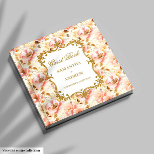 Hübsch Blush Gold Wedding Gästebuch für Erinnerung