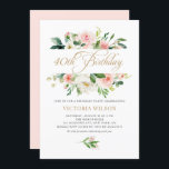 Hübsch Blush Peony Floral Frame 40. Geburtstag Einladung<br><div class="desc">Hübsche blumengeschmückte Party Einladung zum 40. Geburtstag. Es verfügt über einen blühenden Aquarellrahmen aus pfirsichrosa Pfannkuchen,  Gänseblüten und Rose mit Akzenten im Grünen. Personalisieren Sie diese durch Hinzufügen von Namen,  Datum,  Uhrzeit und anderen Details. Diese blumengeschmückte Einladung eignet sich perfekt für Frühjahr- und Gartengeburtstage.</div>