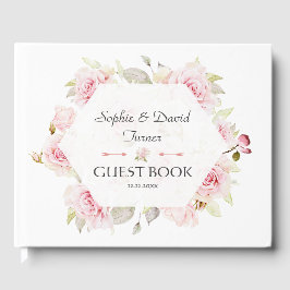 Hübsch Blush Pink Bläschen Geometrische Hochzeit Gästebuch