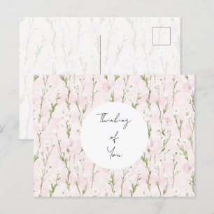 Hübsch Blush Pink Blumendenken Postkarte