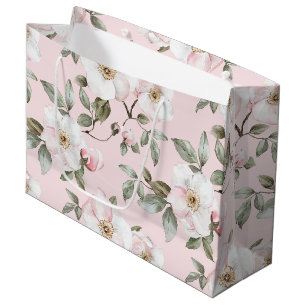 Hübsch Blush Pink Brautparty Weiße Blume Große Geschenktüte