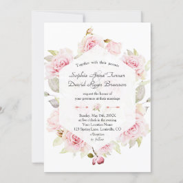 Hübsch Blush Pink, geometrische Hochzeit Einladung