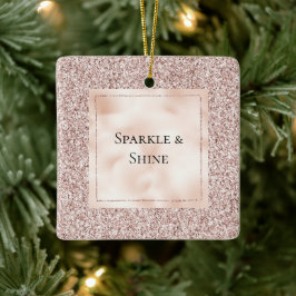 Hübsch Blush Pink Glitzer Keramikornament