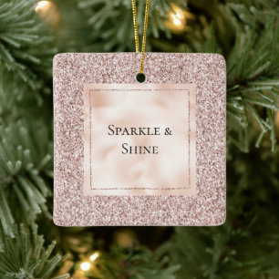 Hübsch Blush Pink Glitzer Keramikornament
