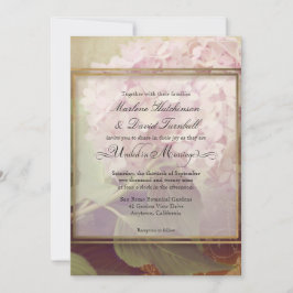 Hübsch Blush Pink Hydrangea Art Vintage Hochzeit Einladung