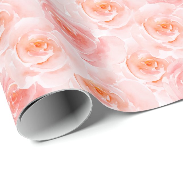 Hübsch Blush Pink Rose Geschenkpapier (Rolleneckpunkt)