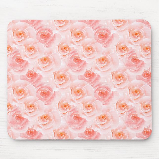 Hübsch Blush Pink Rose Mousepad (Vorne)