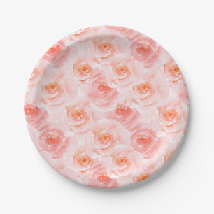 Hübsch Blush Pink Rose Pappteller