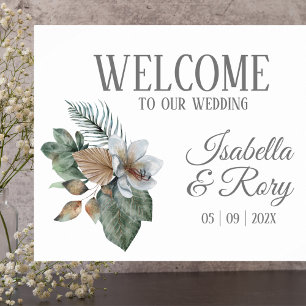 Hübsch Boho Bouquet Wedding Willkommensschild Poster