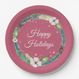 Hübsch Boho Holiday Wreath Pappteller