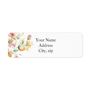 Hübsch Boho Orange Pink Aquarell Wildblumen