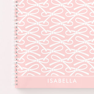 Hübsch Bow Individuelle Name Pink SpiralNotebook Notizbuch