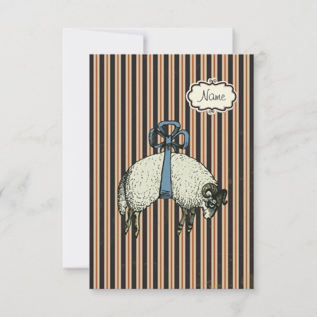 Hübsch Bow Sheep™ (DESIGNER OPTIONEN) - Einladung (Vorderseite)