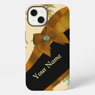 Hübsch-braune Vintage Blume iPhone Hülle