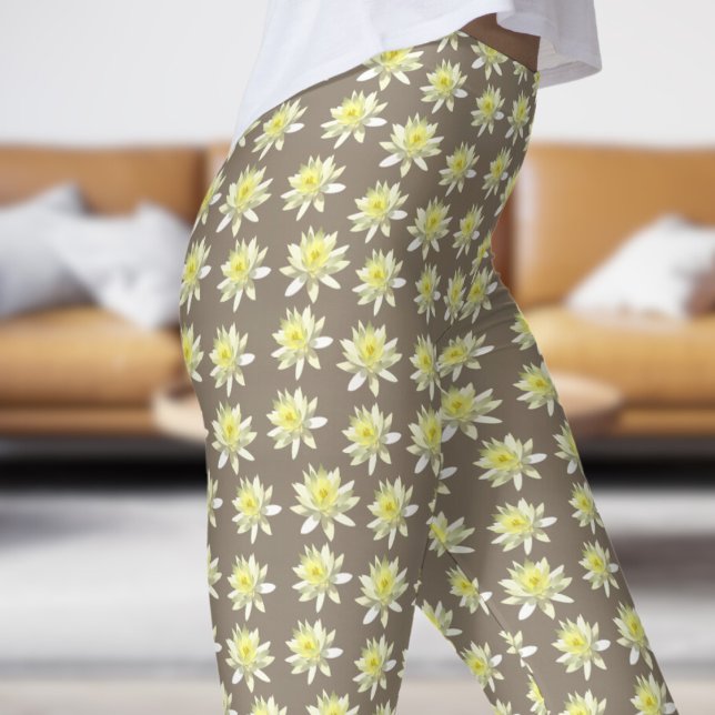 Hübsch-braunes, bläsernes Muster Leggings (Pale Bloom on Bisque)