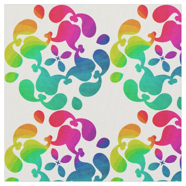 Hübsch Bright farbenfrohe Regenbogenblume Gemuster Stoff (Nahaufnahme)