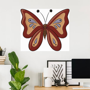 Hübsch Brown Butterly Poster