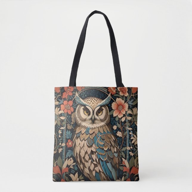 Hübsch Brown Owl William Morris Inspirierte floral (Vorderseite)