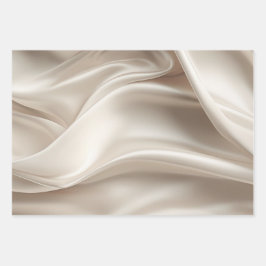 Hübsch Champagne Gold Romantische Imitats Satin We Geschenkpapier Set