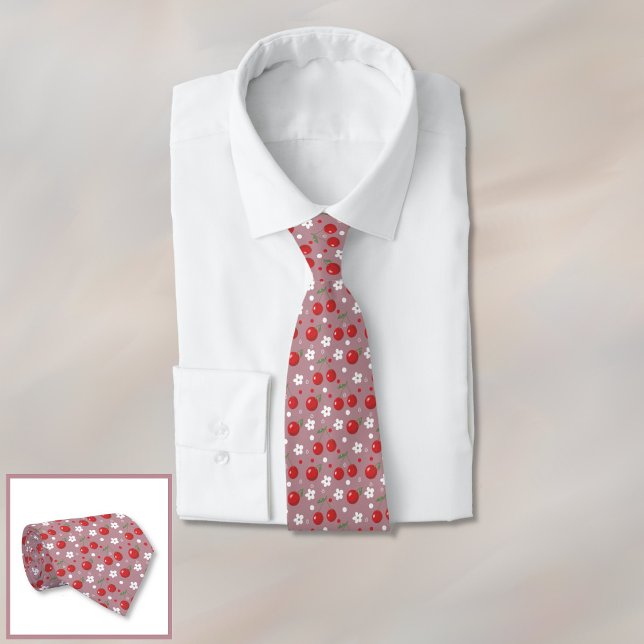 Hübsch Cherry Pattern Neck Tie Krawatte (Pretty cherry pattern neck tie . )