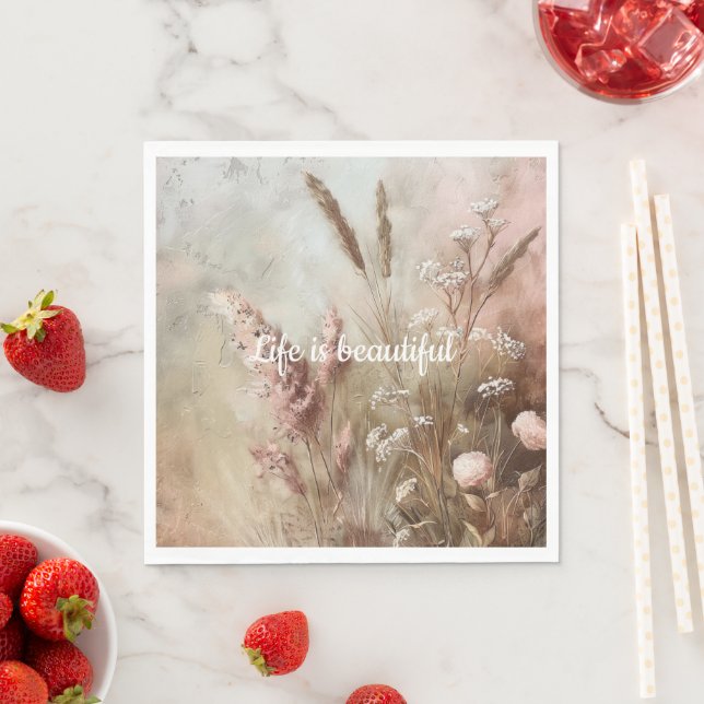 Hübsch Chic Beige Blush Boho Floral Serviette (Beispiel)